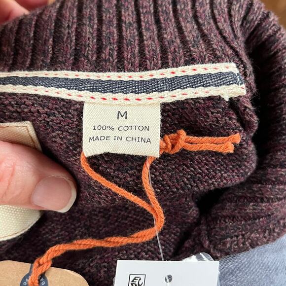 Weatherproof Vintage Men's Brown Henley Neck Pullover Sweater Size M. NEW - Picture 6 of 8